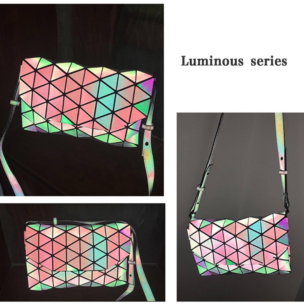 Bags | Holographic Handbag Geometric Irredescent Color Changing Bag 9 X 13  | Poshmark
