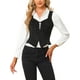 thumbnail image 1 of Chaleco de gamuza sintética para mujer Chaqueta sin mangas de fiesta con cordones Negro M, 1 of 6