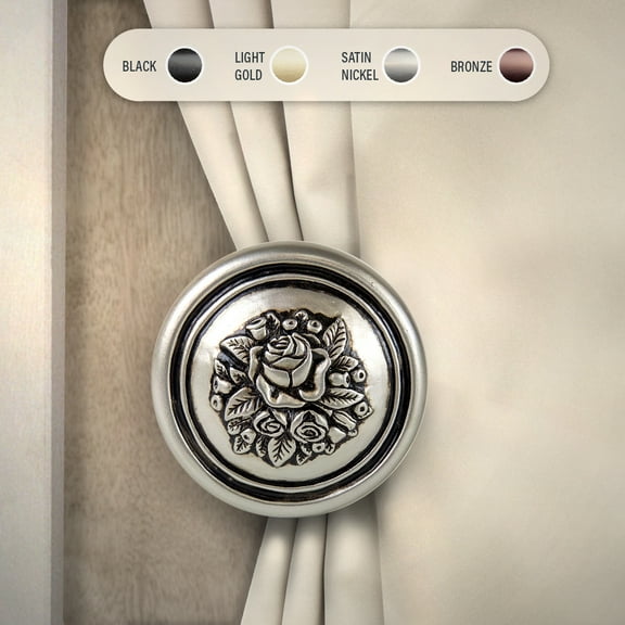 Domovina Valora Tie Back (pair)-Color:Satin Nickel