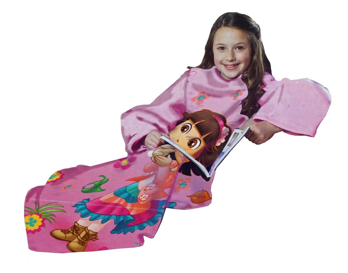 Dora The Explorer Youth Sized Comfy Throw The Blanket with Sleeves