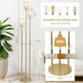 thumbnail image 4 of Gold Floor Lamps for Living Room, Modern Floor Lamp with Shelves, Crystal Standing Lamps with Table, 4 of 8