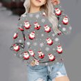 thumbnail image 2 of Odeerbi Toddler Girls Christmas Crewneck Sweatshirts Fall Winter Pullover Sweatshirt Christmas Printed Long Sleeve Sweatshirt Toddler Clothes Gray, 2 of 5