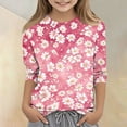 thumbnail image 5 of Grblisyd Girls 3/4 Sleeve T Shirts Cute Daisy Printed Crewneck Tops Loose Casual Tee Shirt 10-12 Years, 5 of 5