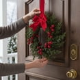 thumbnail image 5 of Yucurem Mini Christmas Wreaths for Kitchen Cabinet, 10 Inch Small Christmas Hanging Artificial Garlands with Ribbon for Front Door Window Door Fireplace Decor, 5 of 8