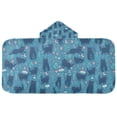 thumbnail image 5 of Yayeee Kids Hooded Towel with Hand Pockets Beach Soft Absorbent Bath Wrap 50 x 23.5 inch, Blue Forest Cat Pattern, 5 of 5