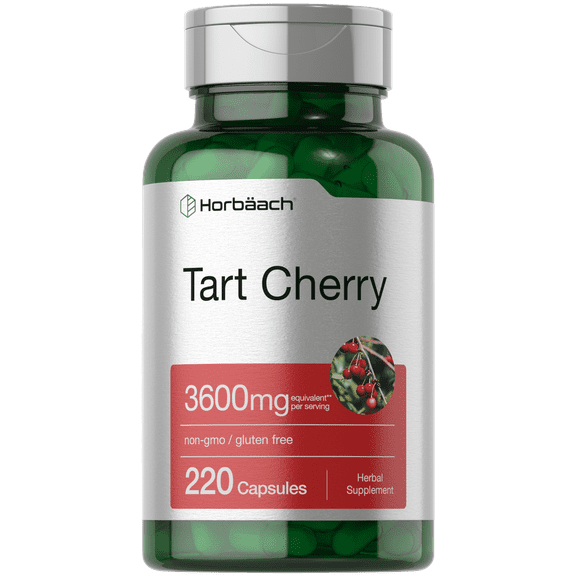 Tart Cherry Extract Capsules | 3600mg | 220 Pills | Non-GMO, Gluten Free | By Horbäach