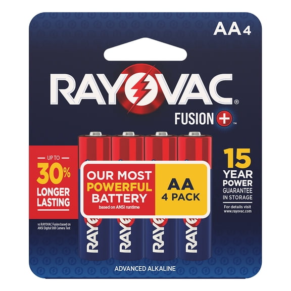 Rayovac Fusion AA Batteries (4 Pack), Double A Alkaline Batteries