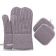 thumbnail image 3 of Manoplas de horno de silicona de algodón Guantes de barbacoa antideslizantes resistentes al calor Guantes de horno de cocina Potholders 1 par, 3 of 8