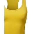 thumbnail image 4 of A2Y Women's Basic Cotton Casual Scoop Neck Cropped Racerback Tank Tops Yellow L, 4 of 5