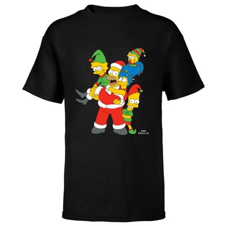 The Simpsons Marge Homer Bart Lisa Maggie Holiday – Short Sleeve T-Shirt for Kids – Customized-Black
