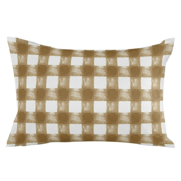 Outdoor Waterproof Throw Pillow Covers Set of 2 Buffalo Check Watercolor Pillowcases Lumbar Outdoor Pillows Cushion Case 20x12 Inch Brown Plaid FarmHouse Patio Pillows for Couch Sofa Bed Garden