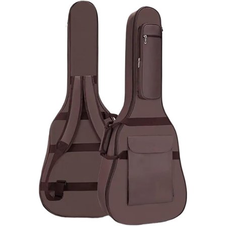 Durable Waterproof 12mm Padded Waterproof Acoustic Guitar Gig Bag 40/41 Inch 600D Oxford Fabric Neck Strap, Adjustable Shoulder Straps, Front PocketIdeal for Musicians(Brown)