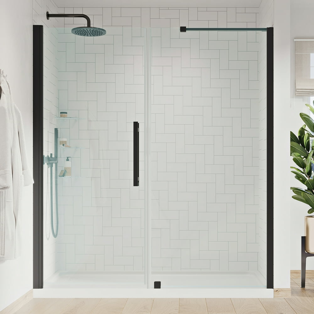 Ove Decors Endless PA0560491 Pasadena, Alcove Frameless Pivot Shower Door and Base, 60 in. W x