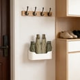 thumbnail image 4 of Traba de zapatos y paraguas para baño montado en pared con bandeja antigoteo, montaje adhesivo, plástico blanco, organizador ahorrador de espacio para entrada, baño, dormitorio, 4 of 6