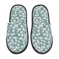 thumbnail image 2 of KLL Floral Slippers for Women Men House Slip on Indoor Outdoor Bedroom Furry Fleece Lined Ladies Comfy Anti-Skid Rubber Hard Sole-Large, 2 of 8