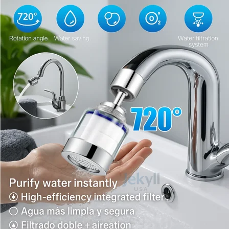 Faucet Water Filter Tap Filtration Kitchen Sink Mount Purifier System 4 Layers