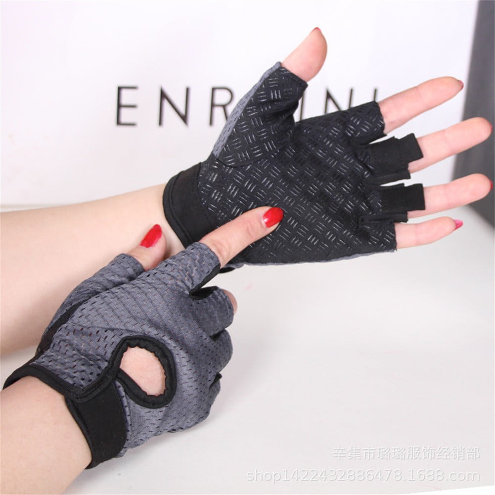 Padded Leather Half Finger Bus Driving Gloves Weight Lifting Wheelchair Cycling 