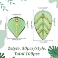 thumbnail image 2 of 1set 100pcs 2 styles Glass Leaf Green 12~18x10~11x3mm Hole: 1.2mm 50pcs/style, 2 of 6