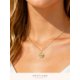 thumbnail image 4 of Collar con colgante de circonia cúbica delicada chapado en oro de 18 quilates para mujer, cereza, pata de gato, perro, estrella, compas, corazón, cadena de capas de ballena, 4 of 4