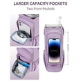 thumbnail image 3 of Insulated Water Bottle Carrier Bag with 4 Pocket for 30/40oz Tumbler with Handle, Water Bottle Sleeve Bag with Strap,Straw Cover,Holder Pouch for Men Women Hiking Camping Travel Gym(Purple Bag), 3 of 8