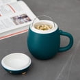 thumbnail image 3 of Taza de Té de Cerámica con Forma de Gato e Infusor de 13.5 oz en Color Verde como Regalo Ideal para Amantes de los Felinos, 3 of 5