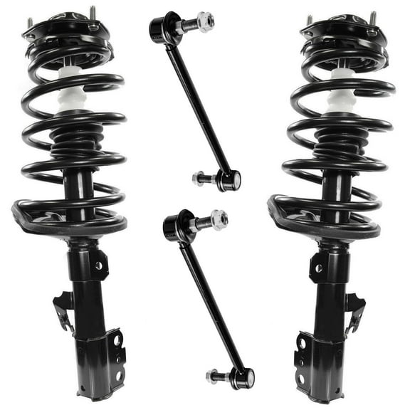 Detroit Axle - 4pc Front Struts Sway Bars for Toyota 2004 2005 2006 Sienna, Complete Struts with Coil Spring Assembly Stabilizer Sway Bar End Links Replacement Suspension Kit