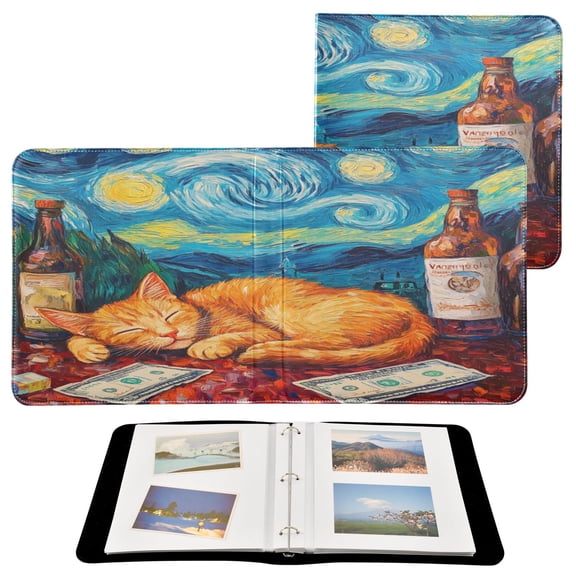BZSMCE Photo Album Book Scrapbooking Sleeping Cat Print Printed Picture Album
