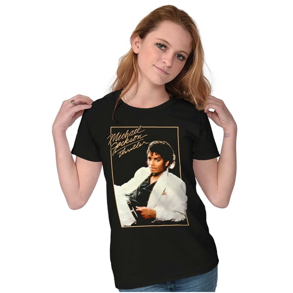 Michael Jackson Thriller Album Cover Womens Slim Fit Graphic Tee Brisco Brands S