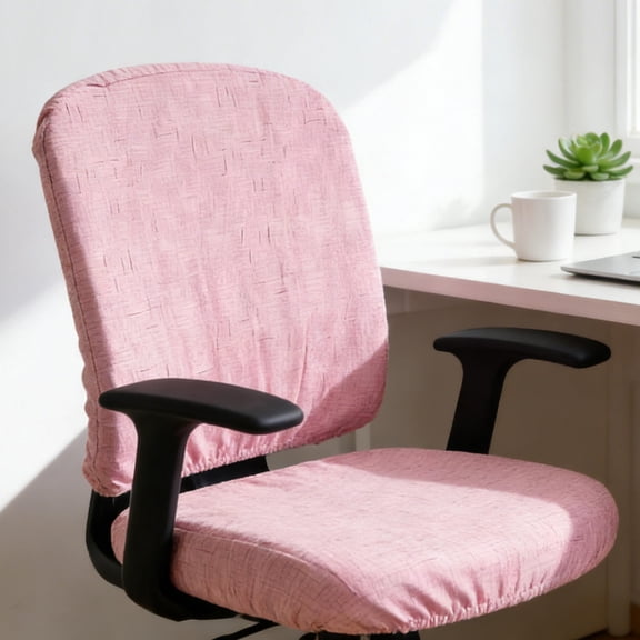 TITINICE Elastic Pink Polyester Office Chair Cover Set for Desk and Computer Chairs 2Pcs