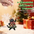 thumbnail image 7 of Cat Ornament, Funny Black Cat with Golden Bell Christmas Ornament,Novelty Acrylic Hanging Decor, Pet‑Themed Xmas Gift for Cat Parents Holiday Tree Decoration, 7 of 7