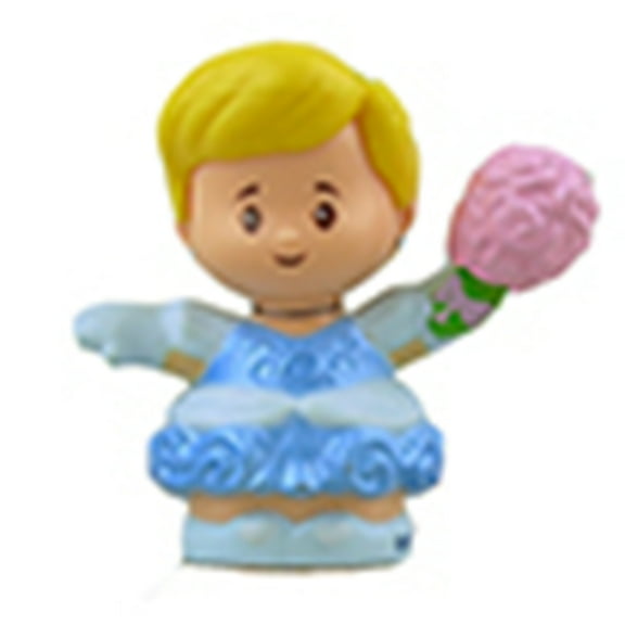 Replacement Part for Fisher-Price Little People Princess Figure Pack - GKG98 ~ Replacement Cinderella Figure ~ Wearing Blue Dress and Carrying a Pink Bouquet of Flowers