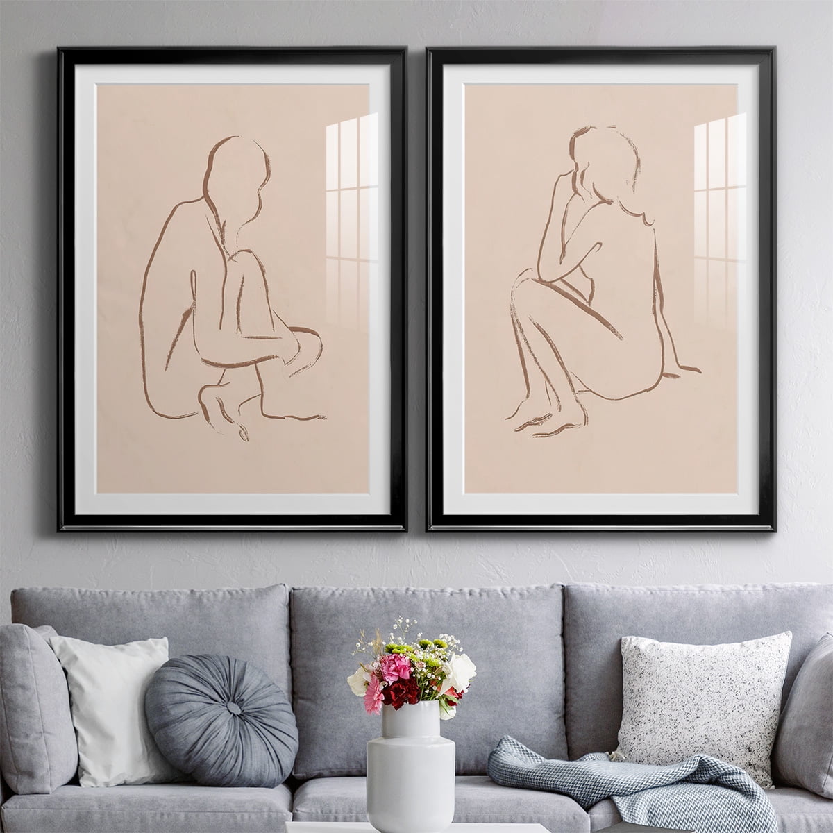 Wexford Home Sketched Pose I Premium Framed Print, 26.5" x 36.5" - Ready to Hang, Black (Set of 2)