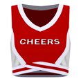 thumbnail image 5 of Top corto con cuello en V en forma de V para mujer, trajes de Cosplay de Halloween para carreras de coches, uniforme de porristas enérgico, camiseta sin mangas con contraste, 5 of 5