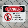 thumbnail image 5 of (2 Pack) No Access Unless Conveyor Is OSHA Danger Sign 14 Inch X 10 Inch Indoor / Outdoor Rust-Free Aluminum Metal Signs for Workplace, Workshop, and Construction Site, Made in the USA, 5 of 8
