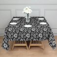thumbnail image 3 of Black Daisy Flower White Blooms Pattern Square Tablecloth,Waterproof Square Table Cover,Wipeable Spillproof Washable Table Cover for Home Kitchen Party Decor 42"X42"(107x107cm), 3 of 6
