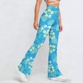thumbnail image 6 of Abomasnow Women High Waisted Flare Leggings Boho Floral Print Hidden Scrunch Bootcut Bell Bottoms Yoga Pants, 6 of 7