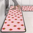 thumbnail image 2 of Kitchen Rugs Sets Of 2,Red Strawberry Plants Fruit Pink Pattern Anti Fatigue Kitchen Mat Rugs Non Slip Washable,Decorative Kitchen Floor Mats for Kitchen,Sink,Laundry,17"x47"+17"x47", 2 of 5