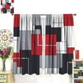 thumbnail image 6 of Black Morocco Kitchen Curtains, Grey Striped Middle Century Patterned 3-Piece Kitchen Curtain Valance and Tiers Set 36 Inch Length, Rod Pocket Half Window Curtains for Cafe Living Room Bathroom, 6 of 6