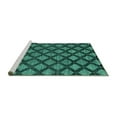 thumbnail image 2 of Ahgly Company Machine Washable Indoor Square Abstract Turquoise Blue Modern Area Rugs, 5' Square, 2 of 4