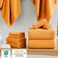 thumbnail image 4 of Jessy Home 8 Piece Towel Set Oversized Soft Cozy Towels 600 GSM Orange Red Plush Towel Set, 4 of 8