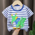 thumbnail image 2 of Gubotare Boys Tshirts Toddler Boy Short Sleeve Shirts Casual Kids Cotton Crewneck Graphic Tee Tops Blouse Dinosaur T Shirt Boys Sizes 3-6 Months (Sky Blue,3-6 Months), 2 of 4