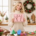 thumbnail image 5 of Christmas Series Candy Mold Cartoon Chocolate Baking Pan DIY Homemade Cheese Dessert Tray Holiday Cookie Sheet For Creative Family Holiday Party Treats , Pink A, 5 of 6