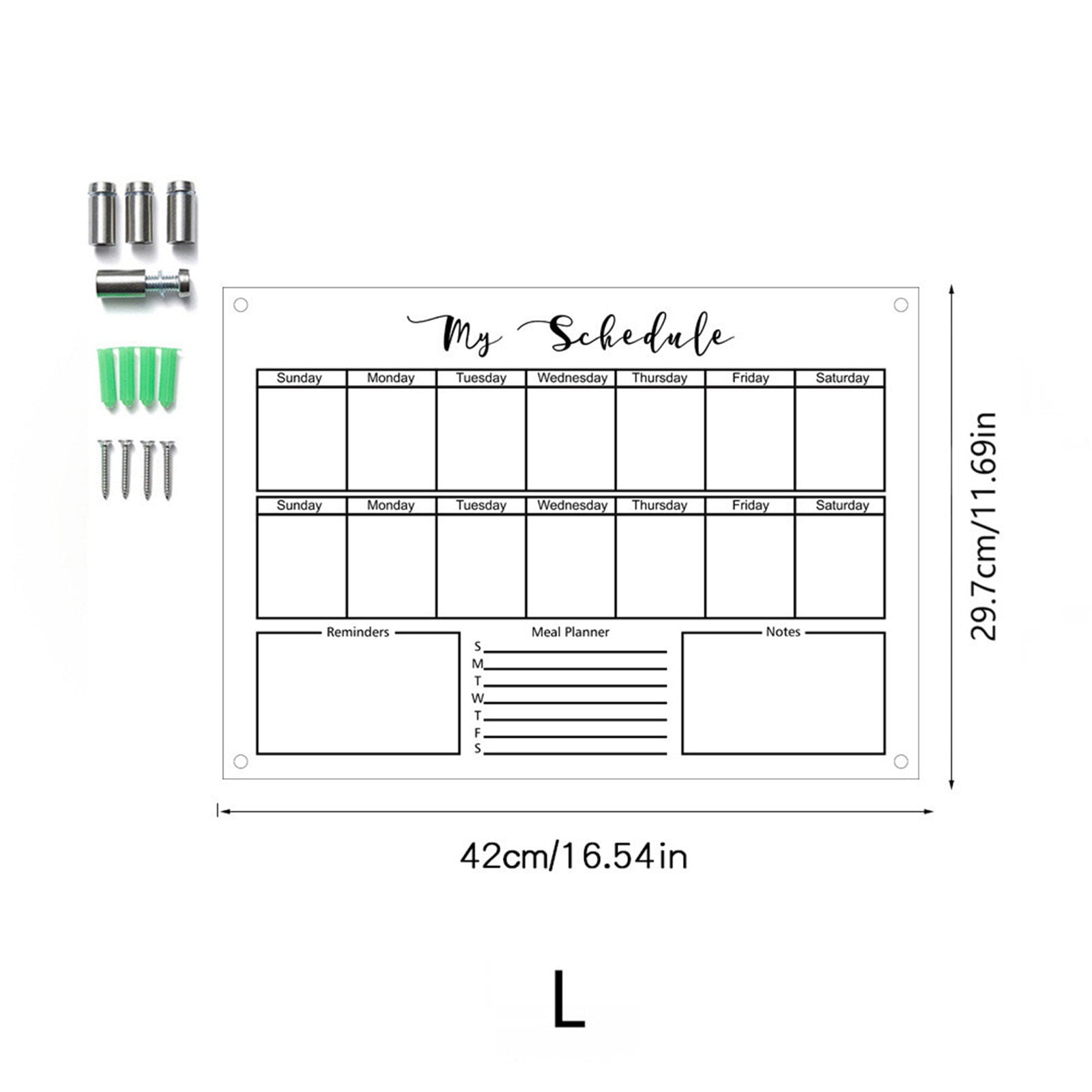 Pouches For Organization Wall Acrylic Weekly Planner Board Clear Dry Erases Calendar Planner Reusable Weekly Daily To Do List Board