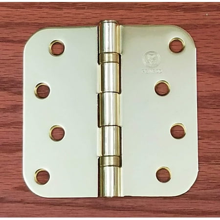 Penrod Door Hinges - Bright Brass - Ball Bearing 4 inch with 5/8 inch radius - 3 Pack
