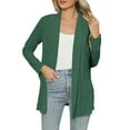 thumbnail image 3 of UVEASISHA Womens Lightweight Cardigans Open Front Long Sleeve Shrugs Solid Casual Duster Jacket with Pockets Green L, 3 of 9