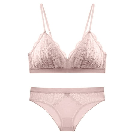 Lace Nursing Bra Women No Underwire Bra Feature V-Neck Strapless Bra Style W-778 Pinks L