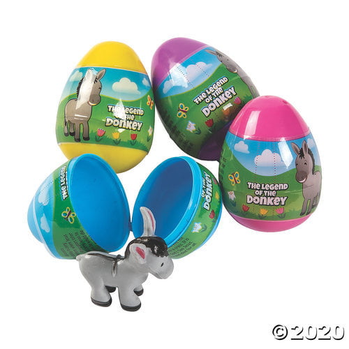 Miniature Plastic Easter Egg Unicorn Pony Toy ~ Colour Vary 