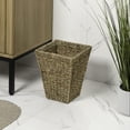 thumbnail image 6 of happimess Alden Rustic Bohemian Handwoven Seagrass 2.3-Gallon Tapered Square Wicker Waste Basket, Natural (Set of 2), 6 of 6