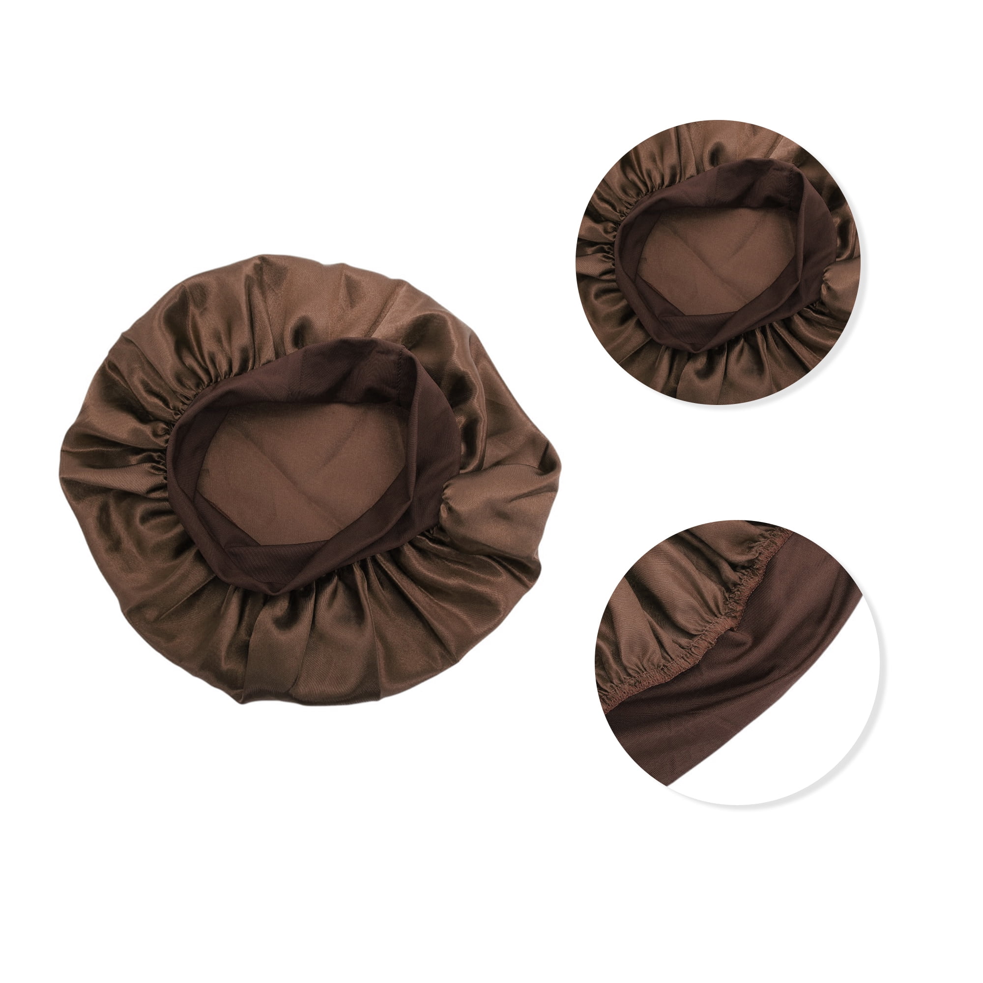 Unique Bargains High Elasticity Shower Cap 1 Pc Coffee Color