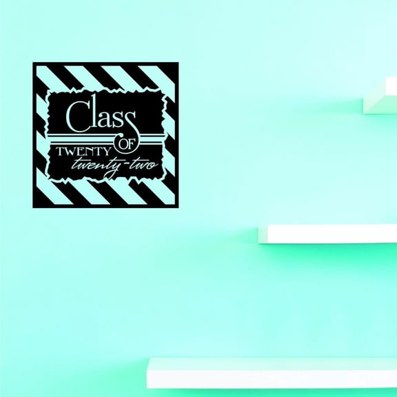 Custom Decals Class Of Twenty Twenty-Two Wall Art Size: 14 X 28 Inches Color: Black